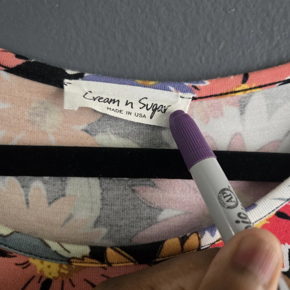 Cream n Sugar Retro Inspired Daisy Print Babydoll Midi Pocket Dress 1X - Picture 2 of 5